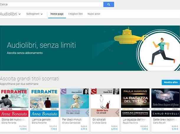 Arriva Google Audiolibri: prezzi convenienti e 50% di sconto sul primo acquisto
